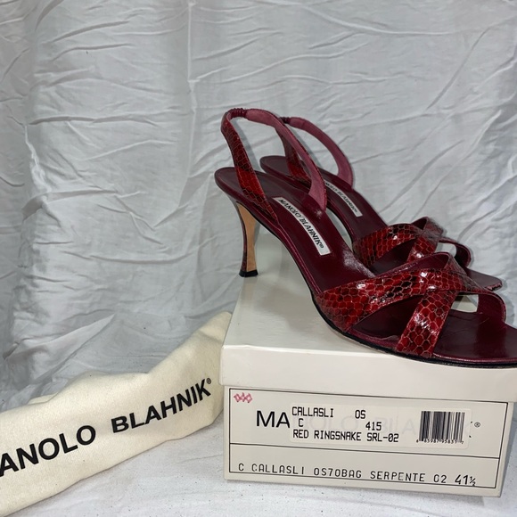 Red Snakeskin Manolo Blahnik - Picture 6 of 6